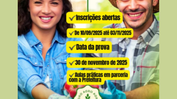 Curso técnico em Agronegócio, que será ofertado pela ETEC Pinda a partir de 2026 com inscrições já aberta